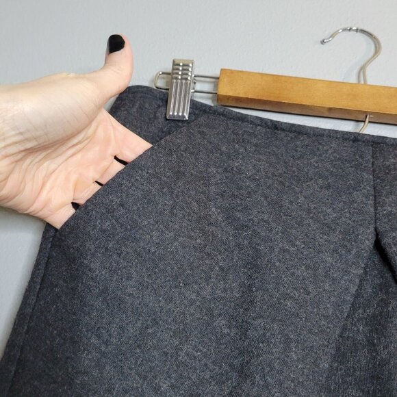 Rori Gilmore Twee Pleated Preppy Academia Mini Skirt Wool Gray Size 4 - Picture 7 of 7
